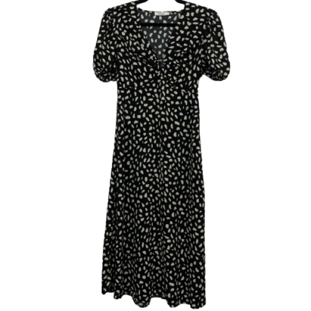 Idem Ditto Spotted Print Midi Dress in Black/White